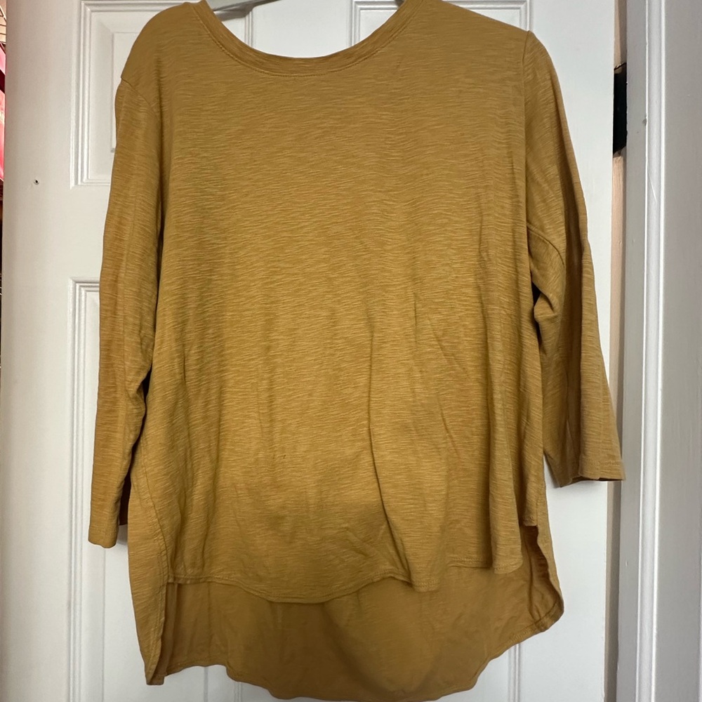 Kirkland Signature Women's Long Sleeve Mustard Top